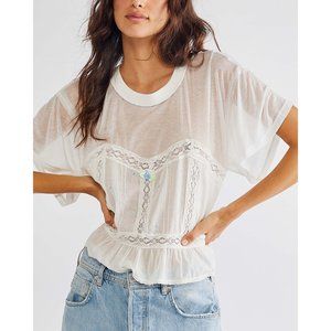 NWT Free People Fall In Love Tee / Ivory